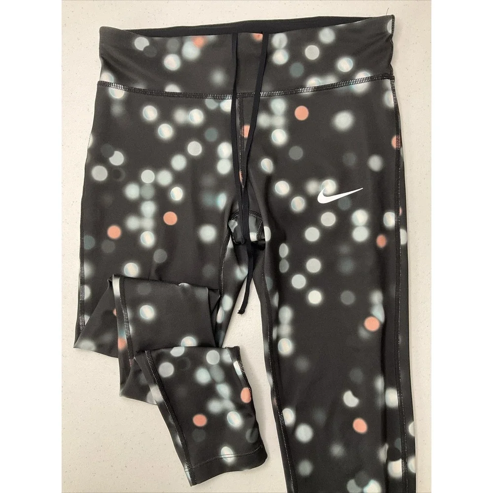 Nike Leggings Women Sz M Essential Fit Full Length Running 930465 Dots